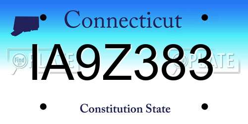 IA9Z383 Connecticut License Plate