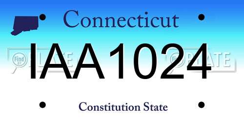 IAA1024 Connecticut License Plate
