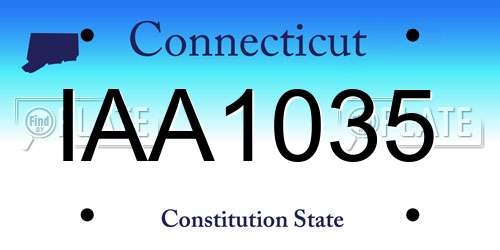 IAA1035 Connecticut License Plate