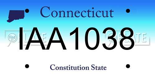 IAA1038 Connecticut License Plate