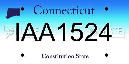 IAA1524 Connecticut License Plate