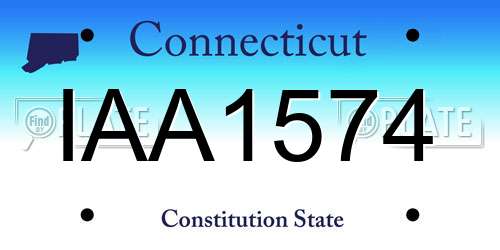 IAA1574 Connecticut License Plate