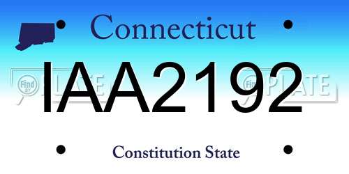 IAA2192 Connecticut License Plate