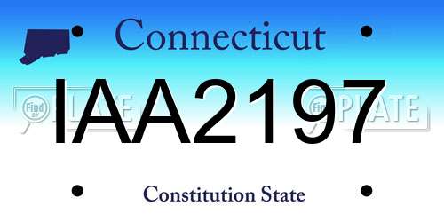 IAA2197 Connecticut License Plate