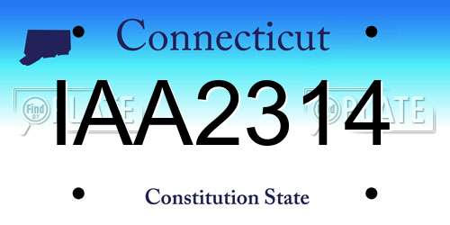 IAA2314 Connecticut License Plate