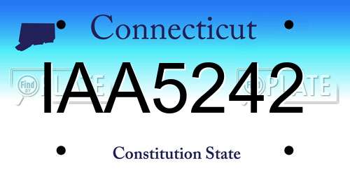 IAA5242 Connecticut License Plate