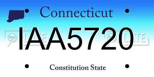 IAA5720 Connecticut License Plate