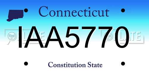 IAA5770 Connecticut License Plate
