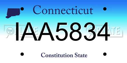 IAA5834 Connecticut License Plate