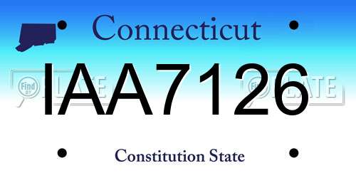 IAA7126 Connecticut License Plate