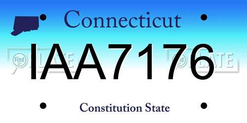 IAA7176 Connecticut License Plate