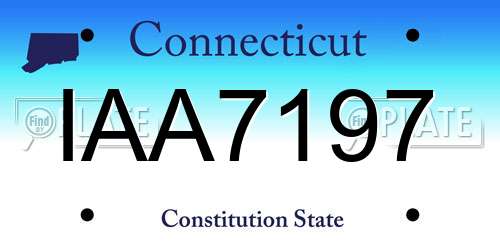 IAA7197 Connecticut License Plate