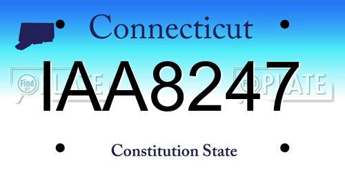 IAA8247 Connecticut License Plate