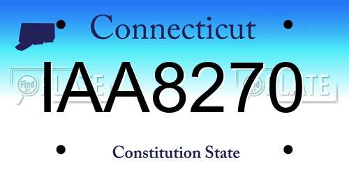 IAA8270 Connecticut License Plate