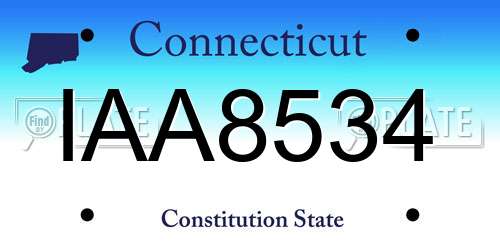 IAA8534 Connecticut License Plate