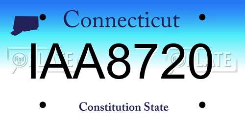 IAA8720 Connecticut License Plate