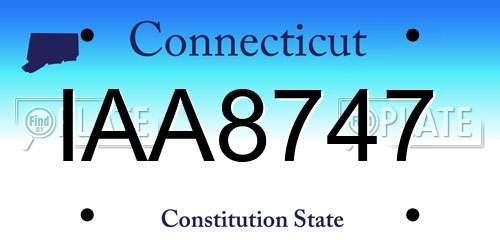 IAA8747 Connecticut License Plate