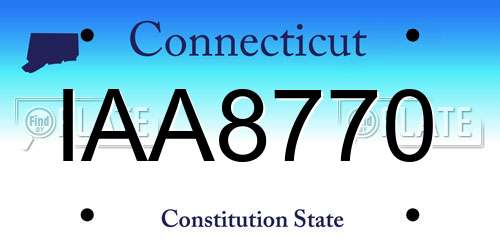IAA8770 Connecticut License Plate