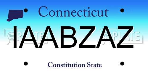 IAABZAZ Connecticut License Plate
