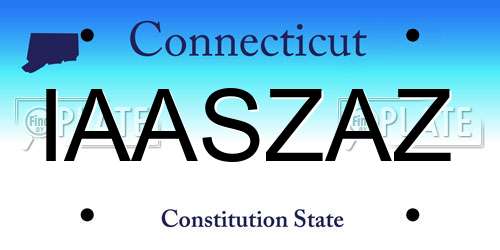 IAASZAZ Connecticut License Plate