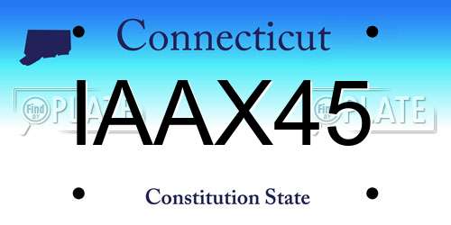 IAAX45 Connecticut License Plate