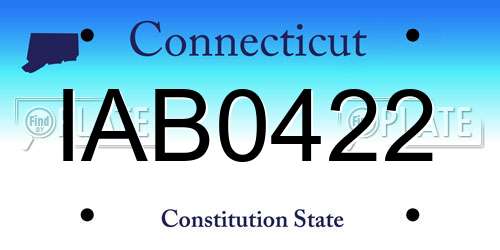 IAB0422 Connecticut License Plate