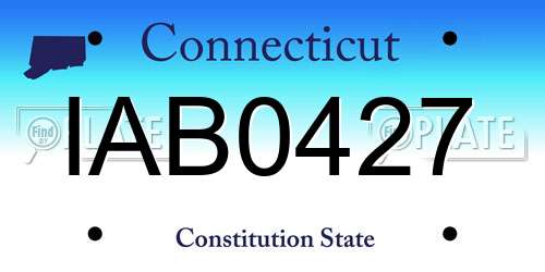 IAB0427 Connecticut License Plate