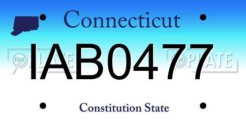 IAB0477 Connecticut License Plate