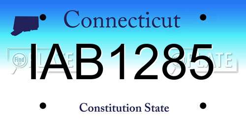 IAB1285 Connecticut License Plate