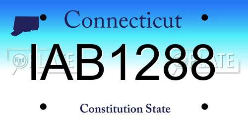 IAB1288 Connecticut License Plate