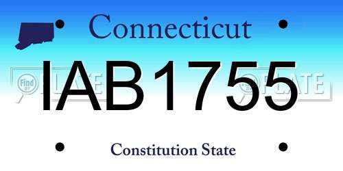 IAB1755 Connecticut License Plate