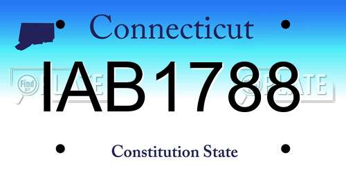 IAB1788 Connecticut License Plate
