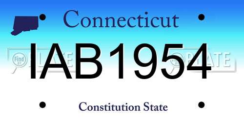 IAB1954 Connecticut License Plate
