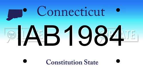 IAB1984 Connecticut License Plate