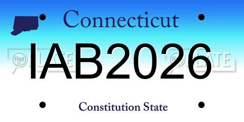 IAB2026 Connecticut License Plate