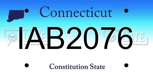 IAB2076 Connecticut License Plate