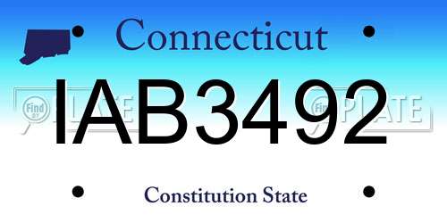 IAB3492 Connecticut License Plate