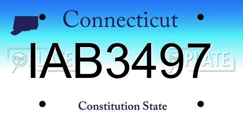 IAB3497 Connecticut License Plate