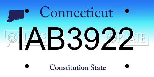 IAB3922 Connecticut License Plate