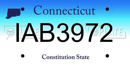 IAB3972 Connecticut License Plate