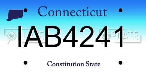IAB4241 Connecticut License Plate