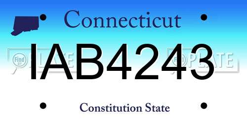 IAB4243 Connecticut License Plate