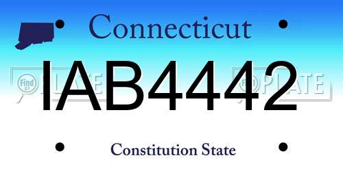 IAB4442 Connecticut License Plate