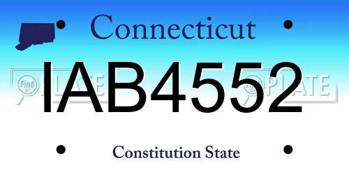 IAB4552 Connecticut License Plate