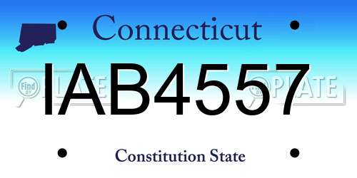 IAB4557 Connecticut License Plate