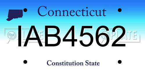IAB4562 Connecticut License Plate