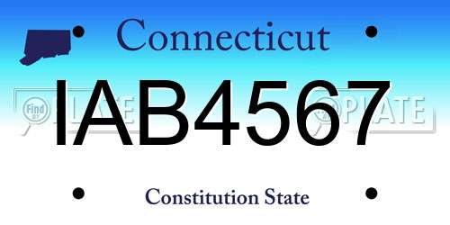 IAB4567 Connecticut License Plate