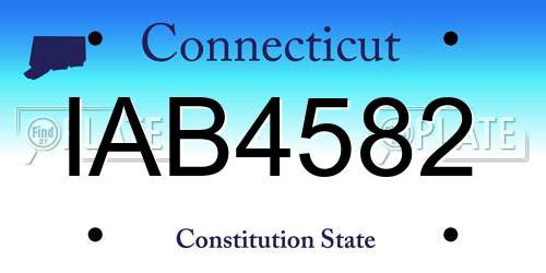 IAB4582 Connecticut License Plate