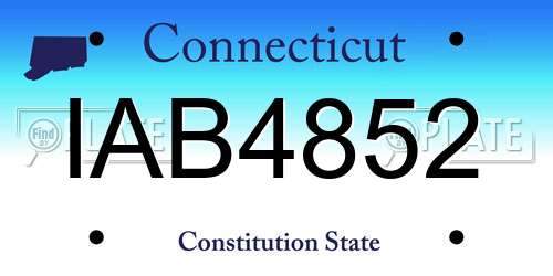 IAB4852 Connecticut License Plate