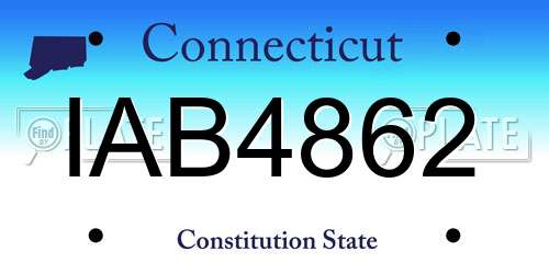 IAB4862 Connecticut License Plate